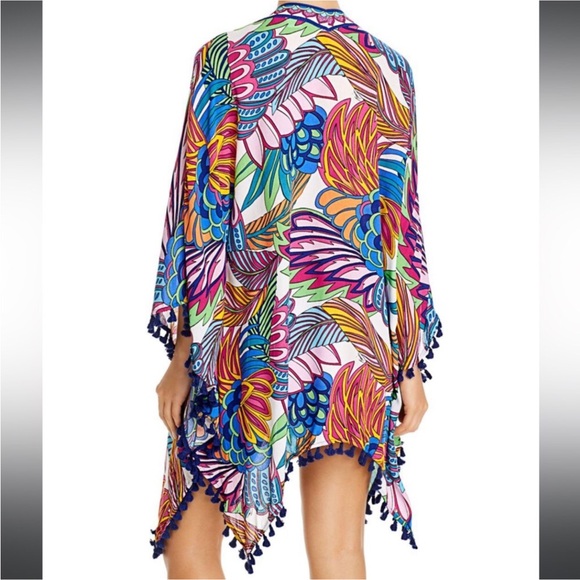 Trina Turk Multicolor Floral Kimono Paradise Plume OS - Picture 7 of 8